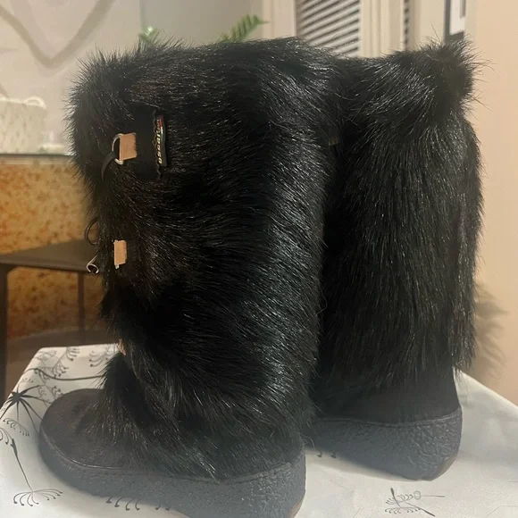 Oscar Sport Julia Genuine Fur Apres Ski  Hiking Boots Wool Lined Boots  37/ 6.5 - Picture 6 of 10